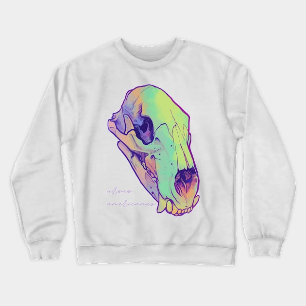 Black Bear Skull - Vaporwave Crewneck Sweatshirt by Nat Rodgers 